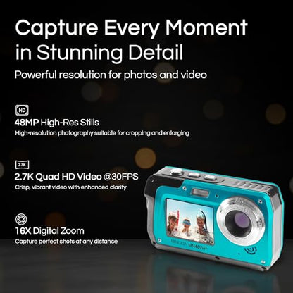 Minolta MN40WP 16GB 48MP Digital CMOS Camera with LCD Display and Waterproof Capability