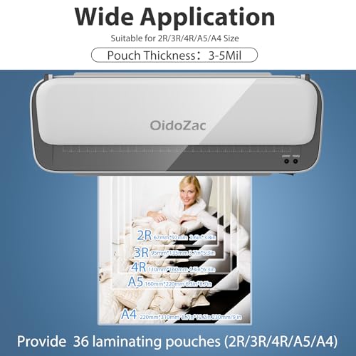 OidoZac 9 Inch Laminator Machine Model OidoZac-11in1 - 11 in 1 Laminating Capacity - Dual Roller System - Cold and Hot Laminating Options