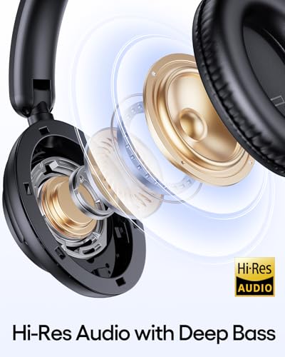 TAGRY H08 Over Ear Headphones with Bluetooth Connectivity, Active Noise Cancellation, and 100 Hours Playtime
