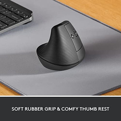 Logitech Lift Vertical Ergonomic Mouse 910-006466 Wireless Bluetooth Optical 4000 DPI Right-Handed