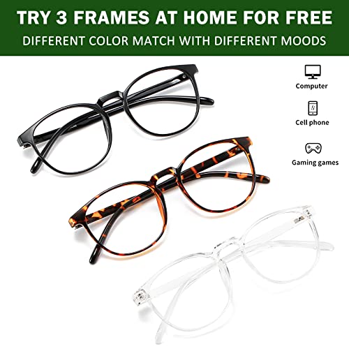 Przene 3 Pairs Medium Blue Light Blocking Glasses NY01-C1