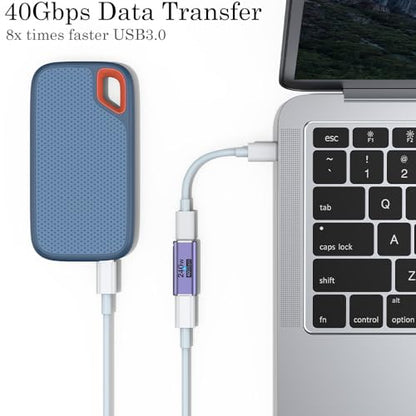 AuviPal 240W USB Type C Coupler 2-Port Adapter