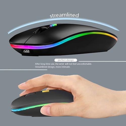 WREANU Wireless Bluetooth Mouse Dual Mode BT 3.0/5.2 2.4G Compact Portable Mice