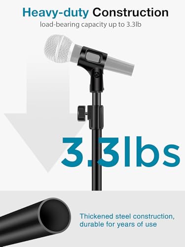 InnoGear 1.0 Count MS130 Adjustable Desktop Microphone Stand 5.12" Base 3/8" to 5/8" Screw