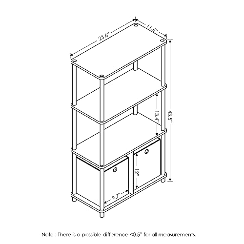 Furinno 4-Tier NW889DC/BK Storage Rack Freestanding Indoor Multipurpose Display Shelf