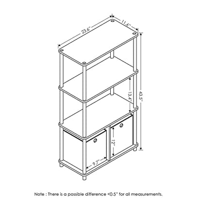 Furinno 4-Tier NW889DC/BK Storage Rack Freestanding Indoor Multipurpose Display Shelf
