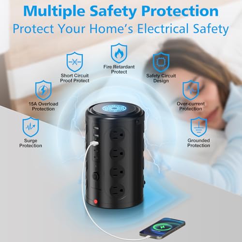 UWIWUTEI 16 Outlet Tower Surge Protector HD-Q6 125V
