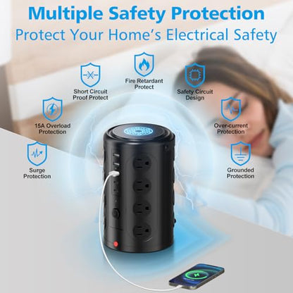 UWIWUTEI 16 Outlet Tower Surge Protector HD-Q6 125V