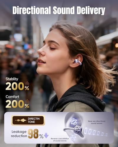 King Lucky i121 Open-Ear Bluetooth 6.0 Headphones with Mic, Dynamic Driver, Waterproof, Touch Control, Wireless