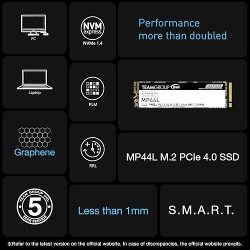 TEAMGROUP 500GB TM8FPK500G0C101 NVMe PCIe Gen 4x4 M.2 2280 SSD