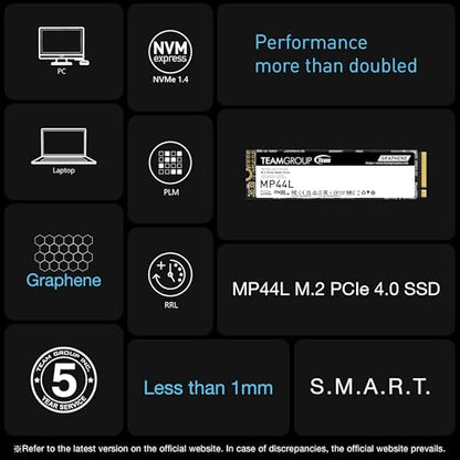 TEAMGROUP 500GB TM8FPK500G0C101 NVMe PCIe Gen 4x4 M.2 2280 SSD
