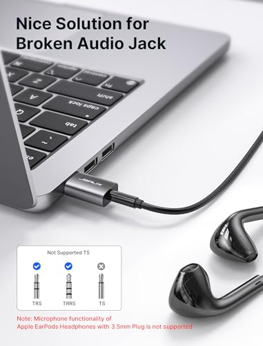 JSAUX 2 Pack USB to 3.5mm Jack Audio Adapter USBA2001 Stereo Audio Adapter for PC, Headset, and Console