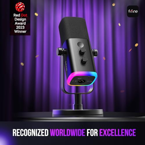 FIFINE Desktop Microphone AM8 Dynamic USB/XLR 50Hz-16KHz 1 Channel Microphone