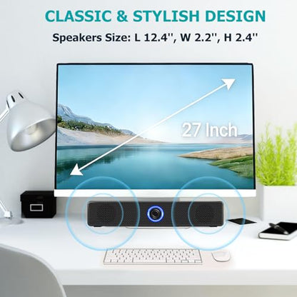 TAOTOSUNE 2.0 Stereo Dual Speaker TTS004 USB-A Powered Wired Computer Speakers with 3.5mm AUX Audio Plug