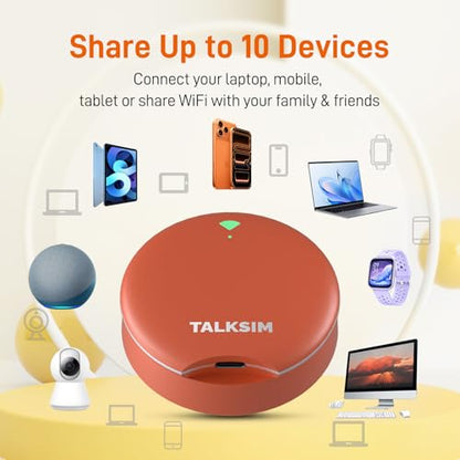 TALKSIM MF201 Mobile Hotspot, LTE, 300 Mbps, 802.11ax, Internal Antenna, Wireless, USA Coverage