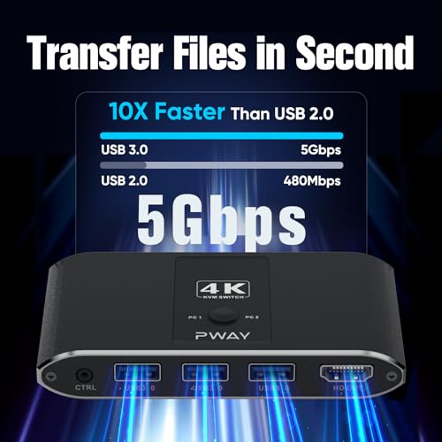 BDFFLY 0.39 x 0.39 x 0.39 inches 7235 2-way Manual Push Button Rack Mount KVM Switch