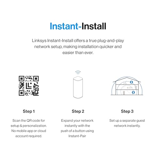 Linksys Velop Micro 7 LN1603 Dual-Band 5 Gbps Wi-Fi 7 Mesh System 3-Pack