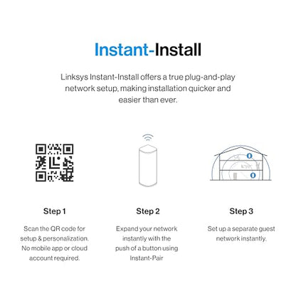 Linksys Velop Micro 7 LN1603 Dual-Band 5 Gbps Wi-Fi 7 Mesh System 3-Pack
