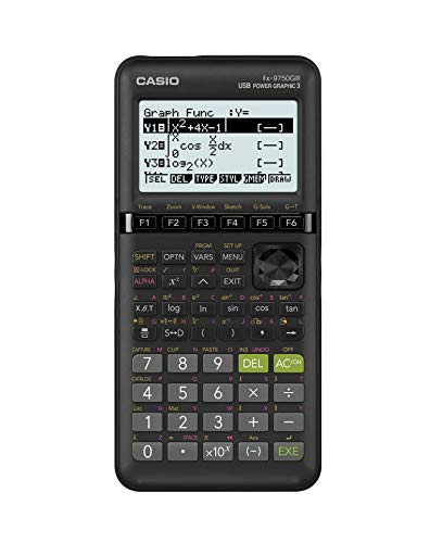 Casio FX-9750GIII 12.8cm LCD Graphing Calculator, Battery Powered, Black