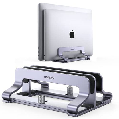 UGREEN 60643 Universal Vertical Laptop Stand Adjustable Compatible with Laptops 0.47-1" Thick Space Gray