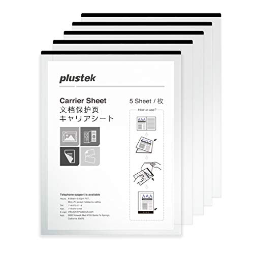 Plustek A4 Document Carrier Sheets Pack of 5