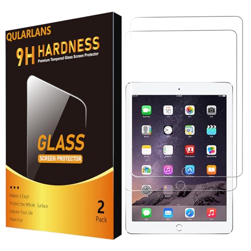Qularlans 2 Pack Tempered Glass Screen Protector for iPad 6th/5th Generation 9.7-Inch (Model A1822/A1823/A1893/A1954)