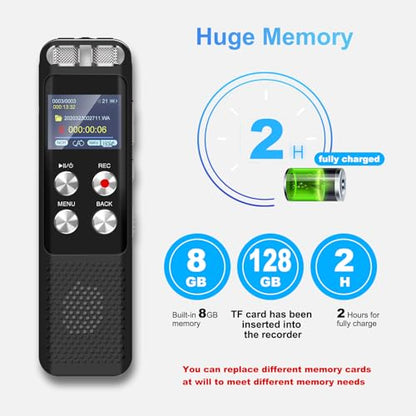 G 2 Inches L87 USB Voice Recorder with 48GB Memory Storage, Built-in Microphone