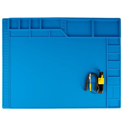 Kaisi 16.93" x 21.65" KS-330-BL 1-Channel LCD Heat Resistant Work Mat