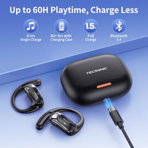 TECSONIC P-G2 Wireless Translation Earbuds, Bluetooth 5.4, 164 Language Support, 60H Battery Life, Environmental Noise Cancellation