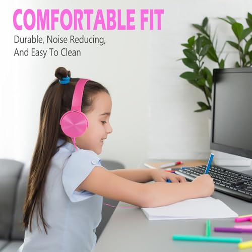 Wensdo HY450 Wired Headphones 2-Pack for Students, On-Ear Student Headset for Educational Use