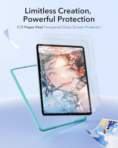 ESR 2 Pack Paper-Feel Tempered Glass Screen Protector for iPad Air 11" (M4/M3/M2) 9H Matte Anti-Glare