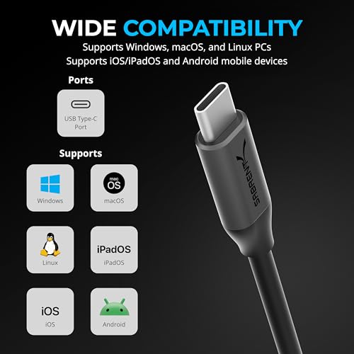 SABRENT USB Type-C to 3.5mm Audio Adapter Stereo 24-bit 96KHz External Sound Card AU-PACM