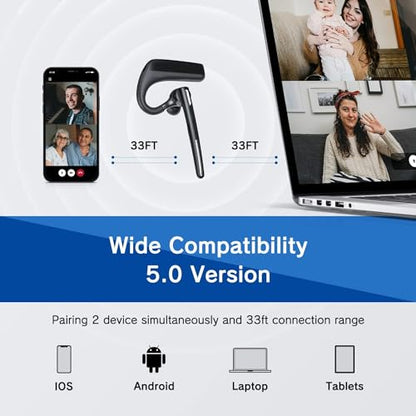 Kelazola G6 Wireless Headset Bluetooth 5.0, In-Ear Earpiece with Integrated Microphone