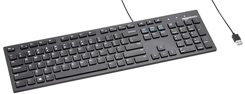 Amazon Basics 105 Key QWERTY Wired Keyboard MD005