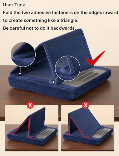 JSAUX Pillow Tablet Stand, Compatible with Multiple Devices, Adjustable Viewing Angles, Navy Blue