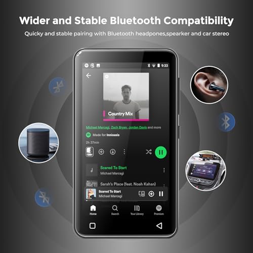 INNIOASIS 64GB G1 MP3 Player 4-Inch LCD with Bluetooth, Hi-Res Audio, FM Radio, Video Playback