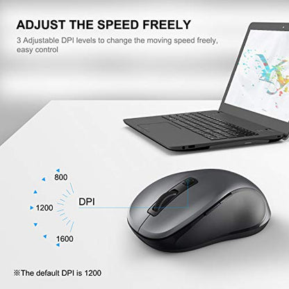 WisFox Wireless Mouse M01 2.4GHz Optical 1600 DPI (Grey)