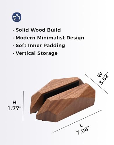 Nuvograin 6 x 3 x 1.6 inches Black Walnut Adjustable Vertical Laptop Stand