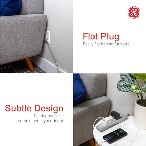 GE 6 Outlets 25 Ft Surge Protector Power Strip 800 Joules Type B Model DFTQ-R197