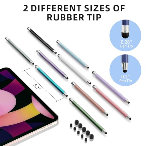 Maylofi 580 Stylus Pen for Touchscreen - 10 Count - Universal Capacitive Touch Screen Compatibility - Colorful Aluminum