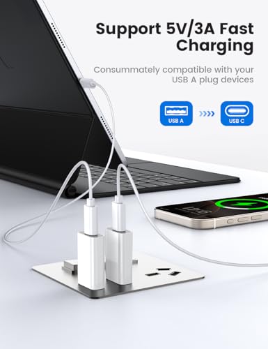 MOSWAG USB Type C Adapter 5Gbps 3A 15W White USB to USB C Adapter