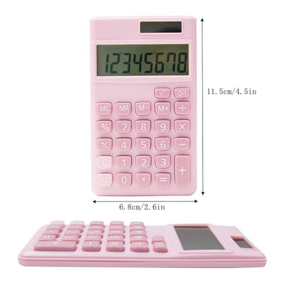 YAMHOHO 2" x 0.1" Standard Function LCD Calculator Solar Powered Pink