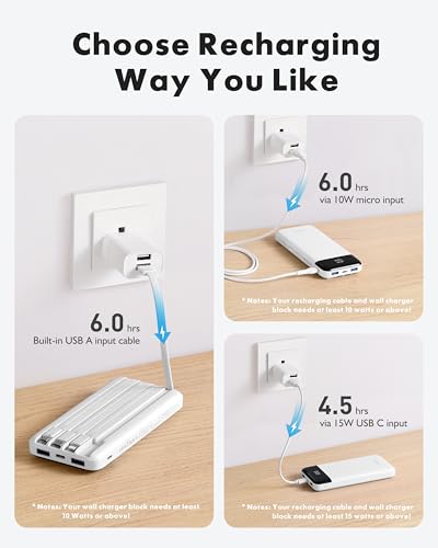 Charmast 10000mAh Power Bank W1148 3.7V 4 Outputs Portable Charger
