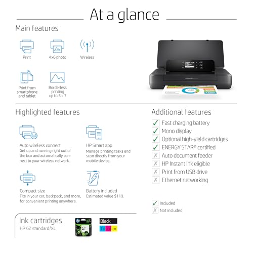 HP OfficeJet 200 Wireless Mobile Printer CZ993A 600x600 dpi
