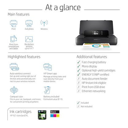 HP OfficeJet 200 Wireless Mobile Printer CZ993A 600x600 dpi