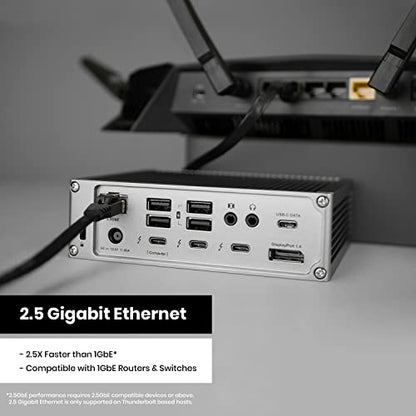 CalDigit 18-Port TS4 Thunderbolt 4 Dock, 98W Power Delivery, 3x Thunderbolt 4 Ports, 8x USB (10Gb/s), 2.5GbE Ethernet, Dual 8K Display Support, Space Gray