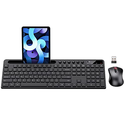 MARVO Wireless Ergonomic Keyboard and Mouse Combo Radio Frequency Compatibility with Laptops and Smartphones