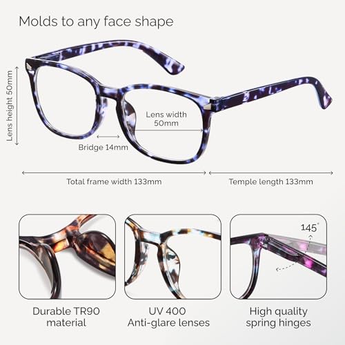CCVOO 50mm 801 1.5D Reading Glasses 0.16kg Polycarbonate Full Rim