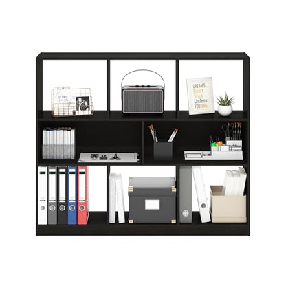 Furinno 8-Cube RL24345BEX Wall Mount Storage Organizer 150 lb Capacity, Dark Espresso