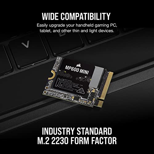 Corsair 2TB CSSD-F2000GBMP600MNR2 M.2 2230 NVMe SSD – 7000MB/s Read – 6200MB/s Write – Solid State Drive – Black